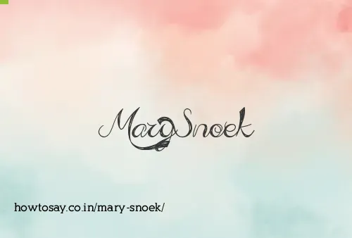 Mary Snoek