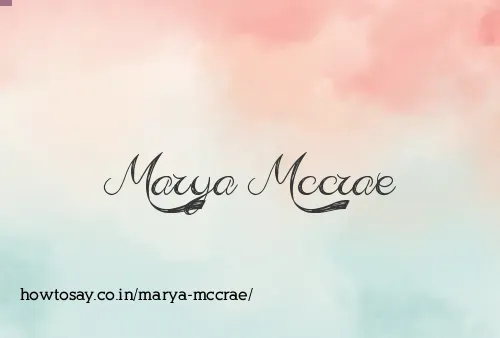 Marya Mccrae