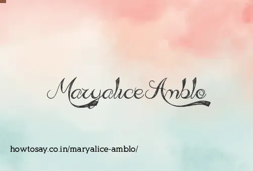 Maryalice Amblo