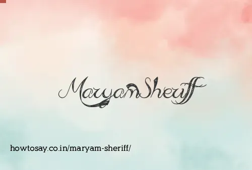 Maryam Sheriff