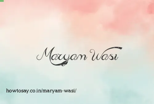 Maryam Wasi