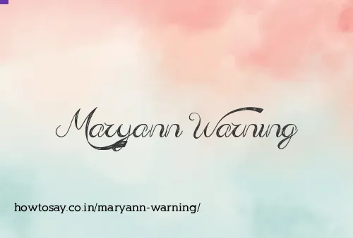 Maryann Warning