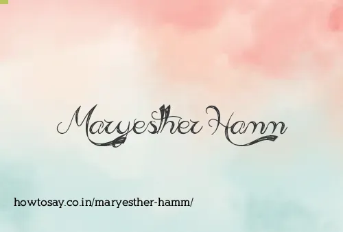 Maryesther Hamm
