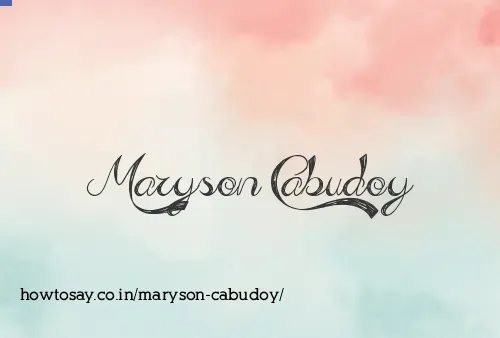 Maryson Cabudoy