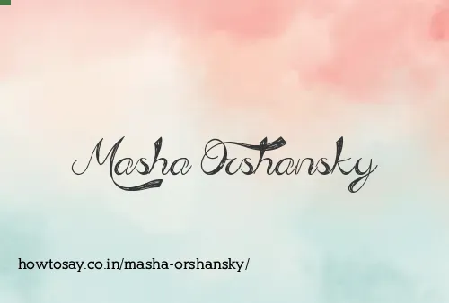 Masha Orshansky