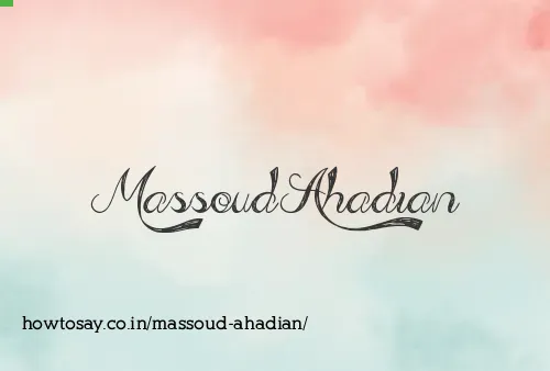 Massoud Ahadian