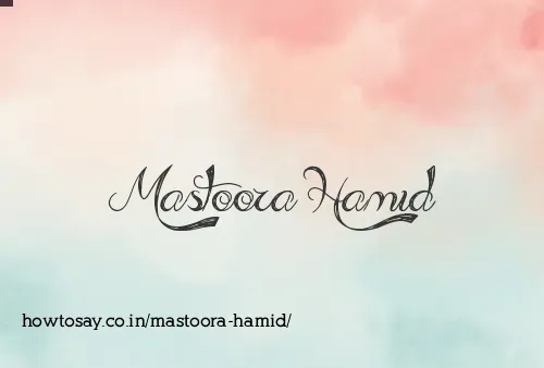 Mastoora Hamid