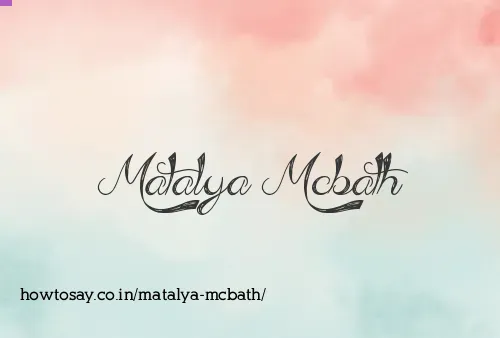 Matalya Mcbath