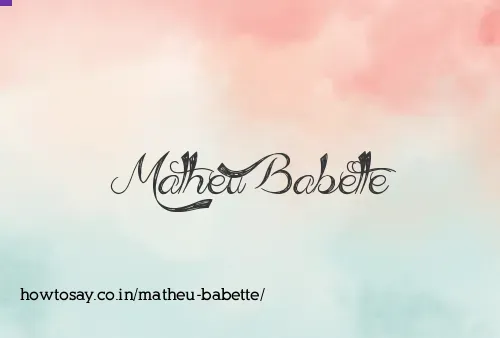 Matheu Babette
