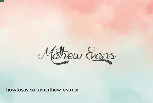 Mathew Evans