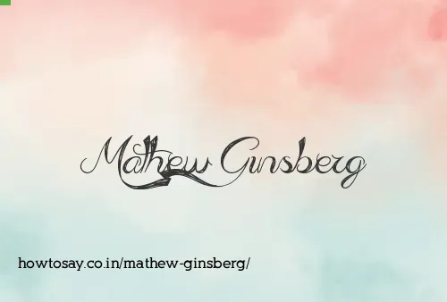 Mathew Ginsberg
