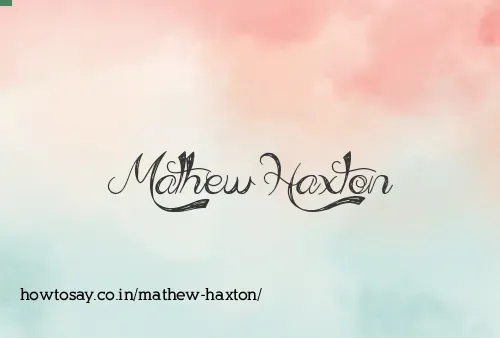 Mathew Haxton