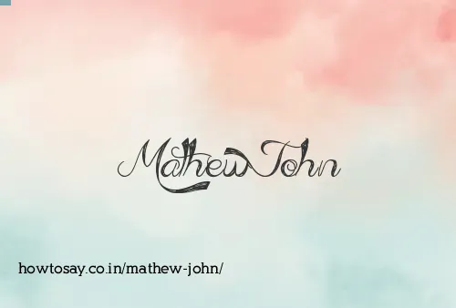 Mathew John