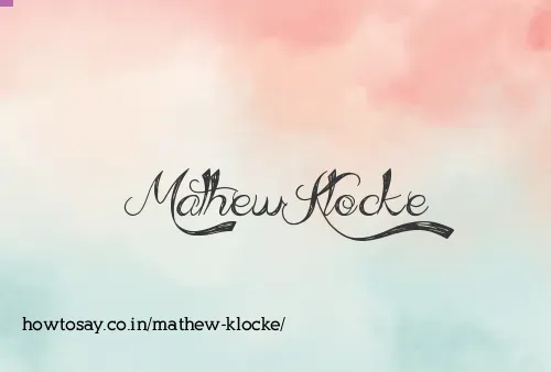 Mathew Klocke