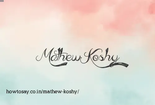Mathew Koshy