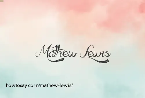 Mathew Lewis