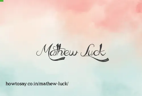 Mathew Luck