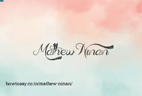 Mathew Ninan
