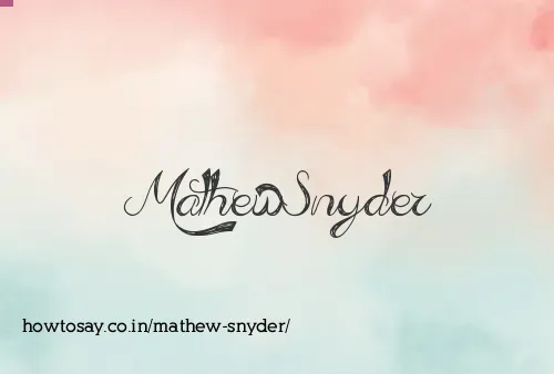 Mathew Snyder