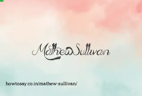 Mathew Sullivan