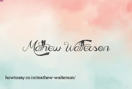 Mathew Walterson