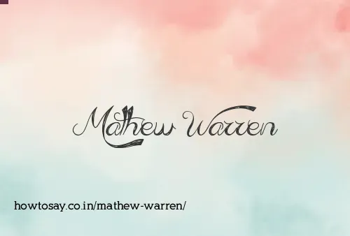 Mathew Warren