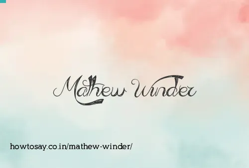 Mathew Winder