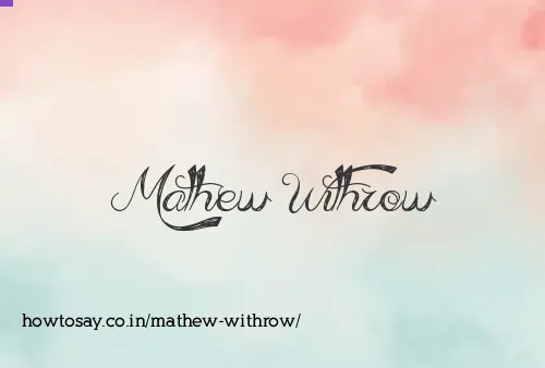 Mathew Withrow