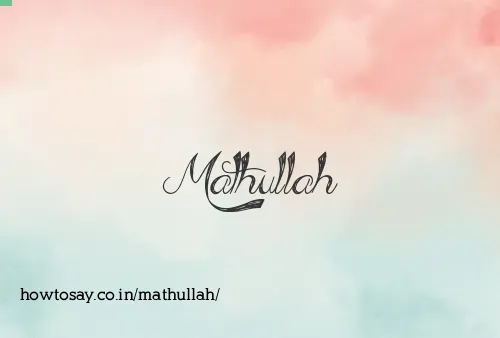 Mathullah