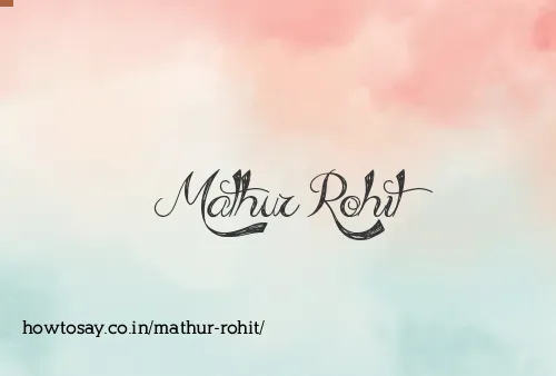 Mathur Rohit