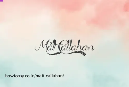 Matt Callahan