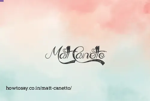 Matt Canetto