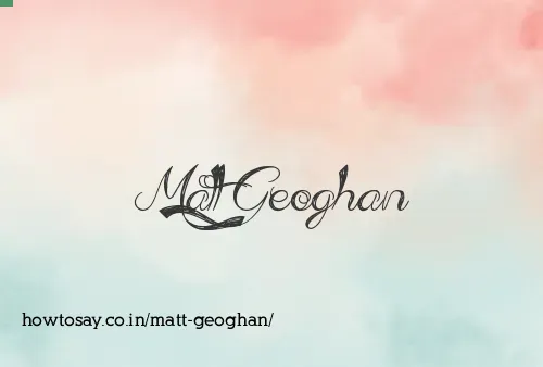 Matt Geoghan