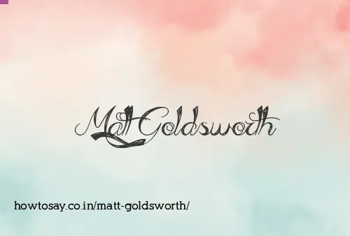 Matt Goldsworth