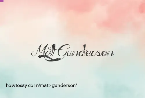 Matt Gunderson