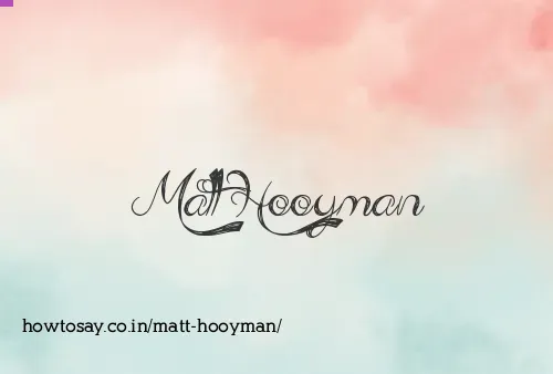 Matt Hooyman