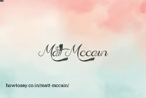 Matt Mccain