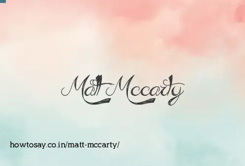 Matt Mccarty