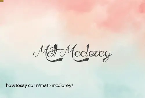 Matt Mcclorey