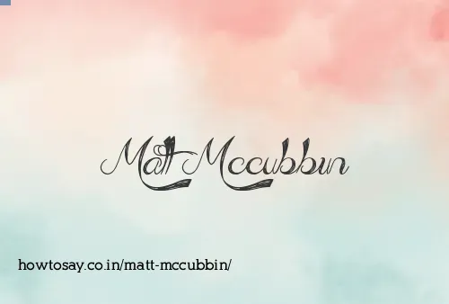 Matt Mccubbin