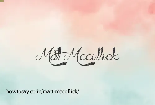 Matt Mccullick