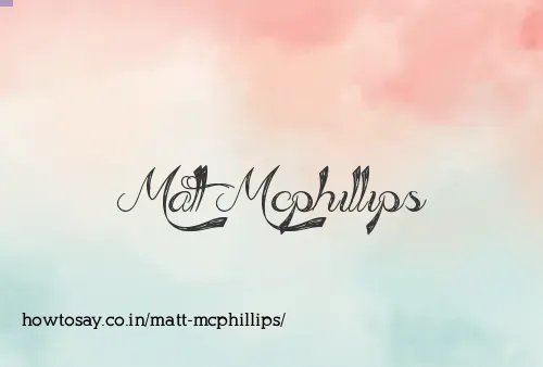 Matt Mcphillips