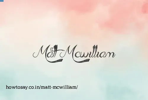 Matt Mcwilliam