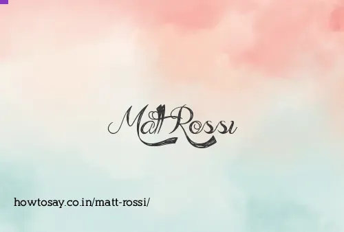 Matt Rossi