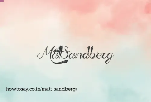 Matt Sandberg