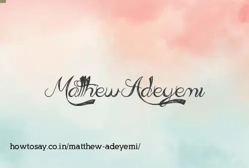 Matthew Adeyemi