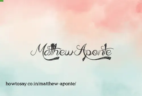 Matthew Aponte