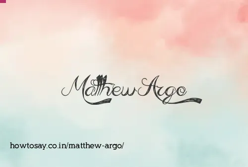 Matthew Argo
