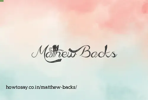 Matthew Backs