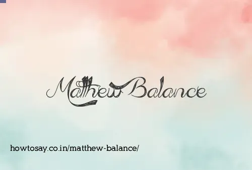 Matthew Balance